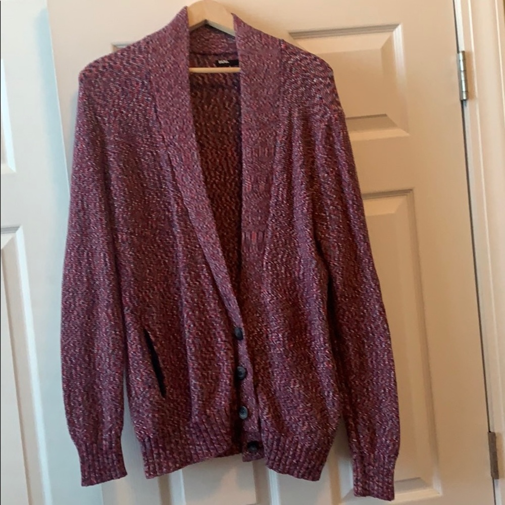 Urban Outfitters Red and Blue Cardigan